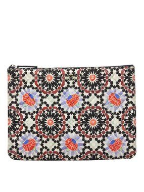 Chanel CC Logo Christmas Limited Clutch Pouch Multicolor Canvas Lambskin